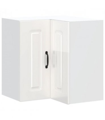 vidaXL Kitchen Wall Corner Cabinet Kalmar High Gloss White Engineered Wood — Model: 1x wall corner cabinet 57 cm wide 60 cm high