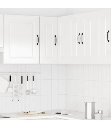 vidaXL Kitchen Wall Corner Cabinet Kalmar High Gloss White Engineered Wood — Model: 1x wall corner cabinet 57 cm wide 60 cm high