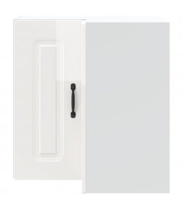 vidaXL Kitchen Wall Corner Cabinet Kalmar High Gloss White Engineered Wood — Model: 1x wall corner cabinet 57 cm wide 60 cm high