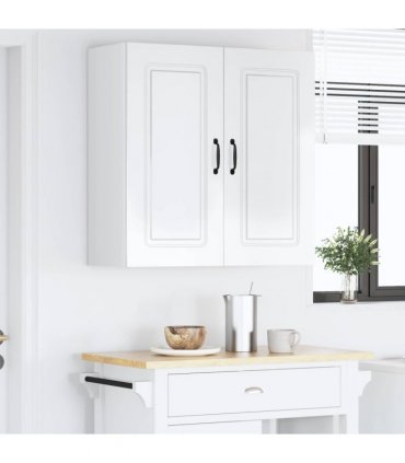 vidaXL Dishwasher Panel Kalmar High Gloss White 80 x 31 x 80 cm — Model: 1x wall cabinet (2 doors) 80 cm wide 80 cm high
