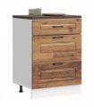 vidaXL Kitchen Base Cabinet Kalmar Old Wood Engineered Wood — Model: 1x bottom cabinet (3 drawers) 60 cm wide 81.5 cm high