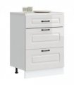 vidaXL Kitchen Base Cabinet "Kalmar" High Gloss White Engineered — Model: 1x bottom cabinet (3 drawers) 60 cm wide 81.5 cm high