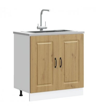vidaXL Sink Base Cabinet Kalmar Artisan Oak 80x46x81.5 cm Engineere — Model: 1x bottom cabinet (2 doors) 80 cm wide 81.5 cm high