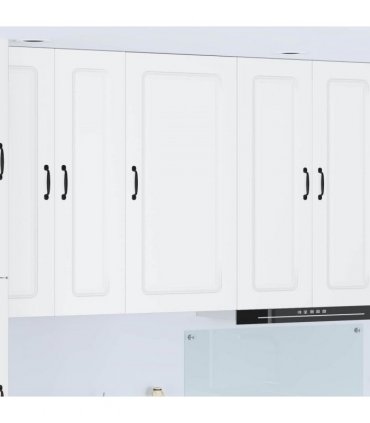 vidaXL Dishwasher Panel Kalmar White 50 x 31 x 100 cm Engineered Wood — Model: 1x wall cabinet (1 door) 50 cm wide 100 cm high