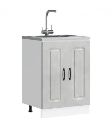vidaXL Sink Base Cabinet Kalmar Concrete Grey 60x46x81.5 cm Enginee — Model: 1x bottom cabinet (2 doors) 60 cm wide 81.5 cm high