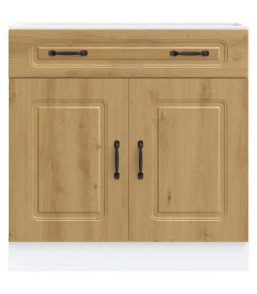 vidaXL Kitchen Base Cabinet Kalmar Artisan Oak Engineered — Model: 1x bottom cabinet (2 doors 1 drawer) 80 cm wide 81.5 cm high