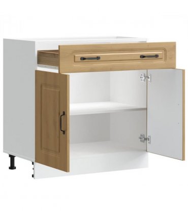 vidaXL Kitchen Base Cabinet Kalmar Artisan Oak Engineered — Model: 1x bottom cabinet (2 doors 1 drawer) 80 cm wide 81.5 cm high