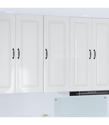 vidaXL Dishwasher Panel Kalmar High Gloss White 40 x 31 x 100 cm — Model: 1x wall cabinet (1 door) 40 cm wide 100 cm high