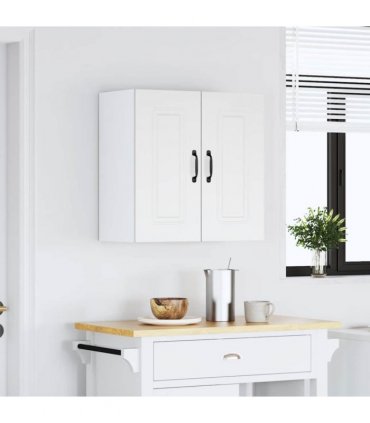 vidaXL Kitchen Wall Cabinet Kalmar White Engineered Wood — Model: 1x wall cabinet (2 doors) 60 cm wide 60 cm high