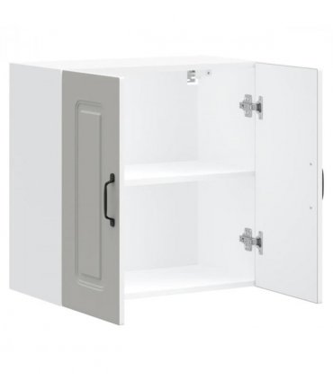 vidaXL Kitchen Wall Cabinet Kalmar White Engineered Wood — Model: 1x wall cabinet (2 doors) 60 cm wide 60 cm high
