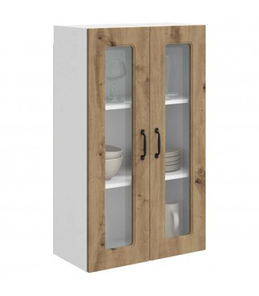 vidaXL Dishwasher Panel Kalmar Artisan Oak 60 x 31 x 100 cm — Model: 1x wall glass cabinet (2 doors) 60 cm wide 100 cm high
