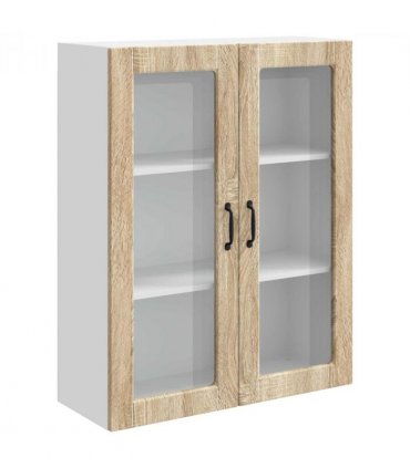 vidaXL Dishwasher Panel Kalmar Sonoma Oak 80 x 31 x 100 cm — Model: 1x wall glass cabinet (2 doors) 80 cm wide 100 cm high