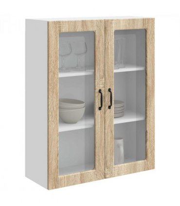 vidaXL Dishwasher Panel Kalmar Sonoma Oak 80 x 31 x 100 cm — Model: 1x wall glass cabinet (2 doors) 80 cm wide 100 cm high