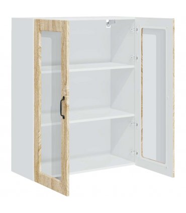 vidaXL Dishwasher Panel Kalmar Sonoma Oak 80 x 31 x 100 cm — Model: 1x wall glass cabinet (2 doors) 80 cm wide 100 cm high
