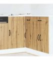 vidaXL Kitchen Base Cabinet Kalmar Artisan Oak Engineered Woo — Model: 1x corner bottom cabinet (1 door) 86 cm wide 81.5 cm high
