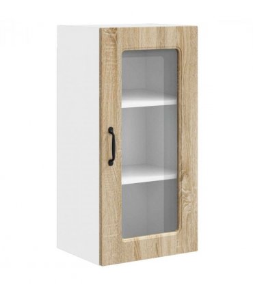 vidaXL Dishwasher Panel Kalmar 2 pcs Sonoma Oak 40 x 31 x 80 cm — Model: 2x wall glass cabinet (1 door) 40 cm wide 80 cm high