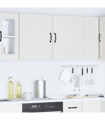 vidaXL Kitchen Wall Cabinets 2 pcs Kalmar White Engineered Wood — Model: 2x wall cabinet (1 door) 50 cm wide 60 cm high