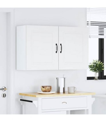 vidaXL Kitchen Wall Cabinets 2 pcs Kalmar White Engineered Wood — Model: 2x wall cabinet (1 door) 50 cm wide 60 cm high