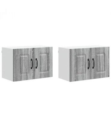 vidaXL Dishwasher Panel Kalmar 2 pcs Grey Sonoma 60 x 31 x 40 cm — Model: 2x wall cabinet (2 doors) 60 cm wide 40 cm high