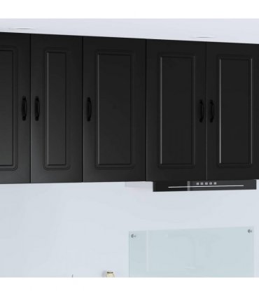 vidaXL Dishwasher Panel Kalmar Black 40 x 31 x 80 cm Engineered Wood — Model: 1x wall cabinet (1 door) 40 cm wide 80 cm high