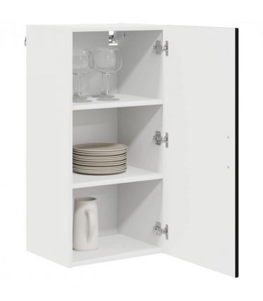 vidaXL Dishwasher Panel Kalmar Black 40 x 31 x 80 cm Engineered Wood — Model: 1x wall cabinet (1 door) 40 cm wide 80 cm high