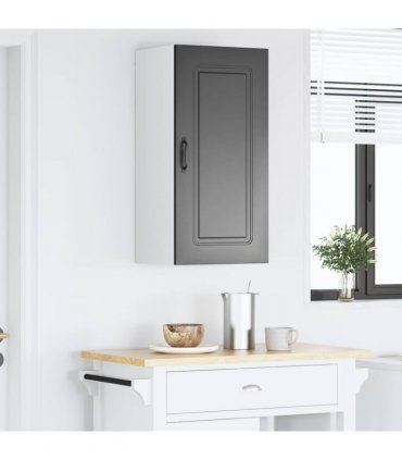 vidaXL Dishwasher Panel Kalmar Black 40 x 31 x 80 cm Engineered Wood — Model: 1x wall cabinet (1 door) 40 cm wide 80 cm high