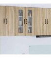 vidaXL Dishwasher Panel Kalmar Sonoma Oak 60 x 31 x 80 cm — Model: 1x wall glass cabinet (2 doors) 60 cm wide 80 cm high