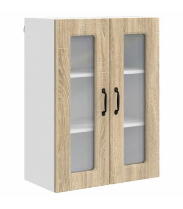vidaXL Dishwasher Panel Kalmar Sonoma Oak 60 x 31 x 80 cm — Model: 1x wall glass cabinet (2 doors) 60 cm wide 80 cm high