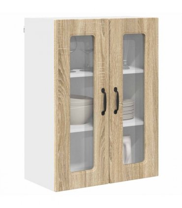 vidaXL Dishwasher Panel Kalmar Sonoma Oak 60 x 31 x 80 cm — Model: 1x wall glass cabinet (2 doors) 60 cm wide 80 cm high