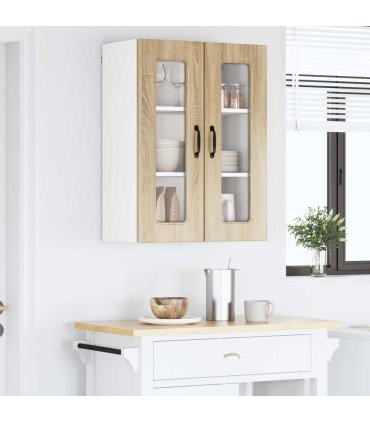 vidaXL Dishwasher Panel Kalmar Sonoma Oak 60 x 31 x 80 cm — Model: 1x wall glass cabinet (2 doors) 60 cm wide 80 cm high