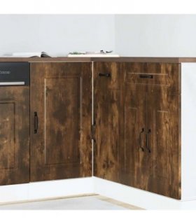 vidaXL Kitchen Base Cabinet Kalmar Smoked Oak Engineered Wood — Model: 1x corner bottom cabinet (1 door) 86 cm wide 81.5 cm high