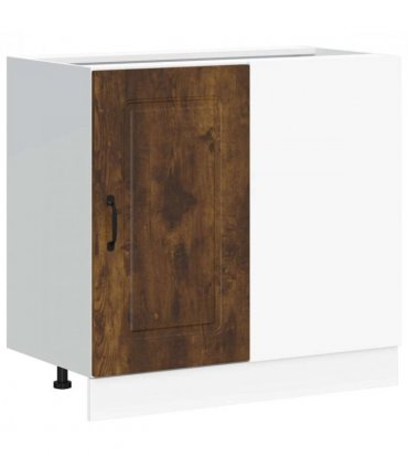vidaXL Kitchen Base Cabinet Kalmar Smoked Oak Engineered Wood — Model: 1x corner bottom cabinet (1 door) 86 cm wide 81.5 cm high