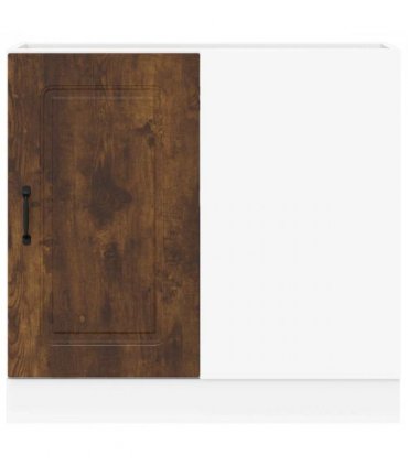 vidaXL Kitchen Base Cabinet Kalmar Smoked Oak Engineered Wood — Model: 1x corner bottom cabinet (1 door) 86 cm wide 81.5 cm high