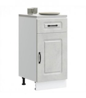 vidaXL Kitchen Base Cabinet Kalmar Concrete Grey Engineered — Model: 1x bottom cabinet (1 door 1 drawer) 40 cm wide 81.5 cm high