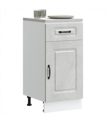 vidaXL Kitchen Base Cabinet Kalmar Concrete Grey Engineered — Model: 1x bottom cabinet (1 door 1 drawer) 40 cm wide 81.5 cm high