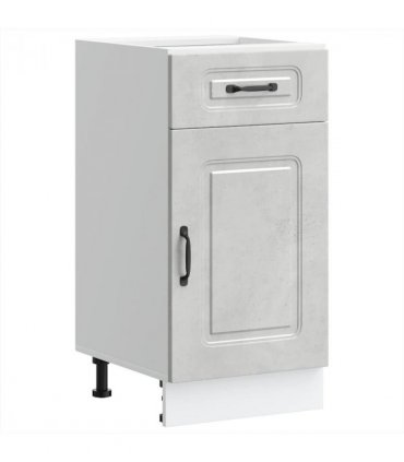 vidaXL Kitchen Base Cabinet Kalmar Concrete Grey Engineered — Model: 1x bottom cabinet (1 door 1 drawer) 40 cm wide 81.5 cm high