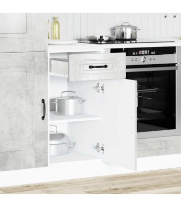 vidaXL Kitchen Base Cabinet Kalmar Concrete Grey Engineered — Model: 1x bottom cabinet (1 door 1 drawer) 40 cm wide 81.5 cm high