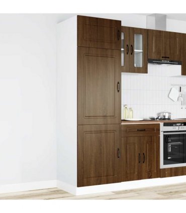 vidaXL Kitchen Cupboard Kalmar Brown Oak Engineered Wood — Model: 1x cupboard 60 cm wide 207 cm high