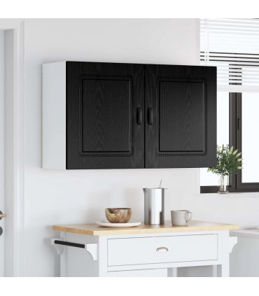 vidaXL Dishwasher Panel Kalmar 2 pcs Black Oak 50 x 31 x 60 cm — Model: 2x wall cabinet (1 door) 50 cm wide 60 cm high
