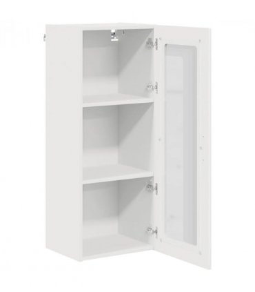 vidaXL Dishwasher Panel Kalmar High Gloss White 40 x 31 x 100 cm — Model: 1x wall glass cabinet (1 door) 40 cm wide 100 cm high