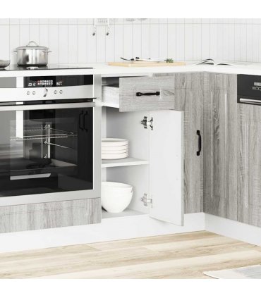 vidaXL Kitchen Base Cabinet Kalmar Grey Sonoma Engineered W — Model: 1x bottom cabinet (1 door 1 drawer) 30 cm wide 81.5 cm high