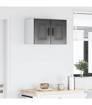 vidaXL Dishwasher Panel Kalmar 2 pcs Black 30 x 31 x 40 cm — Model: 2x wall cabinet (1 door) 30 cm wide 40 cm high