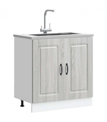 vidaXL Sink Base Cabinet Kalmar Grey Sonoma 80x46x81.5 cm Engineere — Model: 1x bottom cabinet (2 doors) 80 cm wide 81.5 cm high