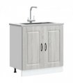 vidaXL Sink Base Cabinet Kalmar Grey Sonoma 80x46x81.5 cm Engineere — Model: 1x bottom cabinet (2 doors) 80 cm wide 81.5 cm high