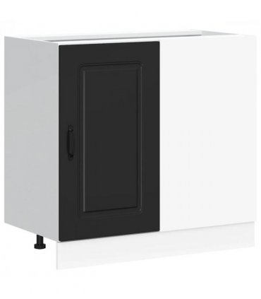 vidaXL Kitchen Base Cabinet "Kalmar" Black Engineered Wood — Model: 1x corner bottom cabinet (1 door) 86 cm wide 81.5 cm high