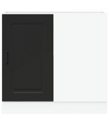 vidaXL Kitchen Base Cabinet "Kalmar" Black Engineered Wood — Model: 1x corner bottom cabinet (1 door) 86 cm wide 81.5 cm high