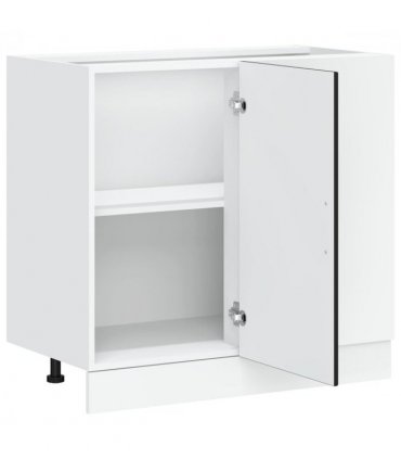 vidaXL Kitchen Base Cabinet "Kalmar" Black Engineered Wood — Model: 1x corner bottom cabinet (1 door) 86 cm wide 81.5 cm high