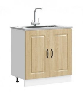 vidaXL Sink Base Cabinet Kalmar Sonoma Oak 80x46x81.5 cm Engineered — Model: 1x bottom cabinet (2 doors) 80 cm wide 81.5 cm high