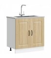 vidaXL Sink Base Cabinet Kalmar Sonoma Oak 80x46x81.5 cm Engineered — Model: 1x bottom cabinet (2 doors) 80 cm wide 81.5 cm high