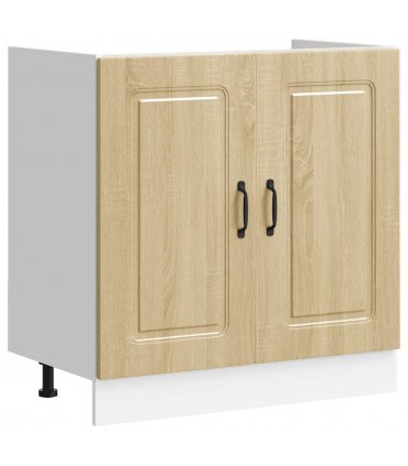 vidaXL Sink Base Cabinet Kalmar Sonoma Oak 80x46x81.5 cm Engineered — Model: 1x bottom cabinet (2 doors) 80 cm wide 81.5 cm high
